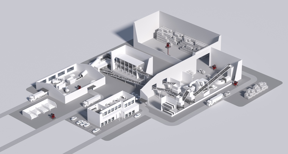 Protected areas of a recycling plants