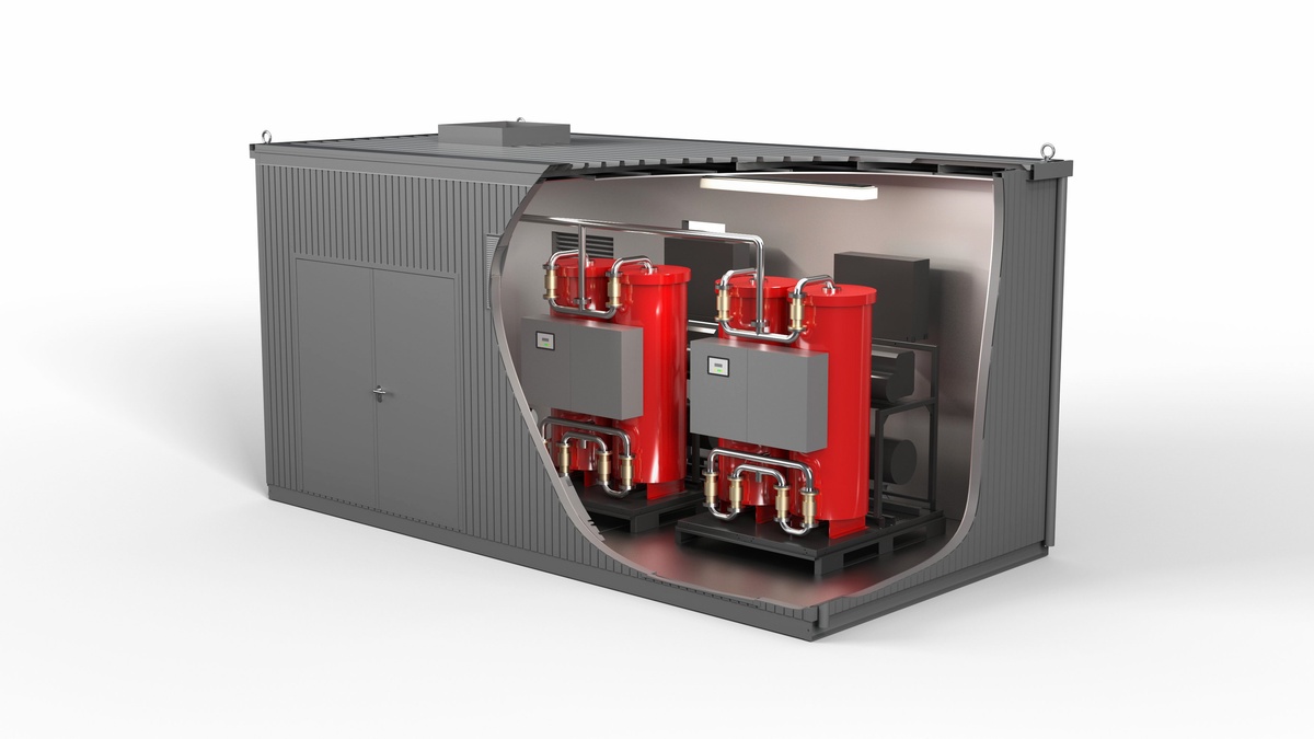 Oxygen reduction plant as container solution