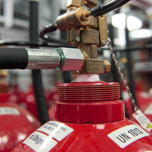 Gas Extinguishing Equipment in action